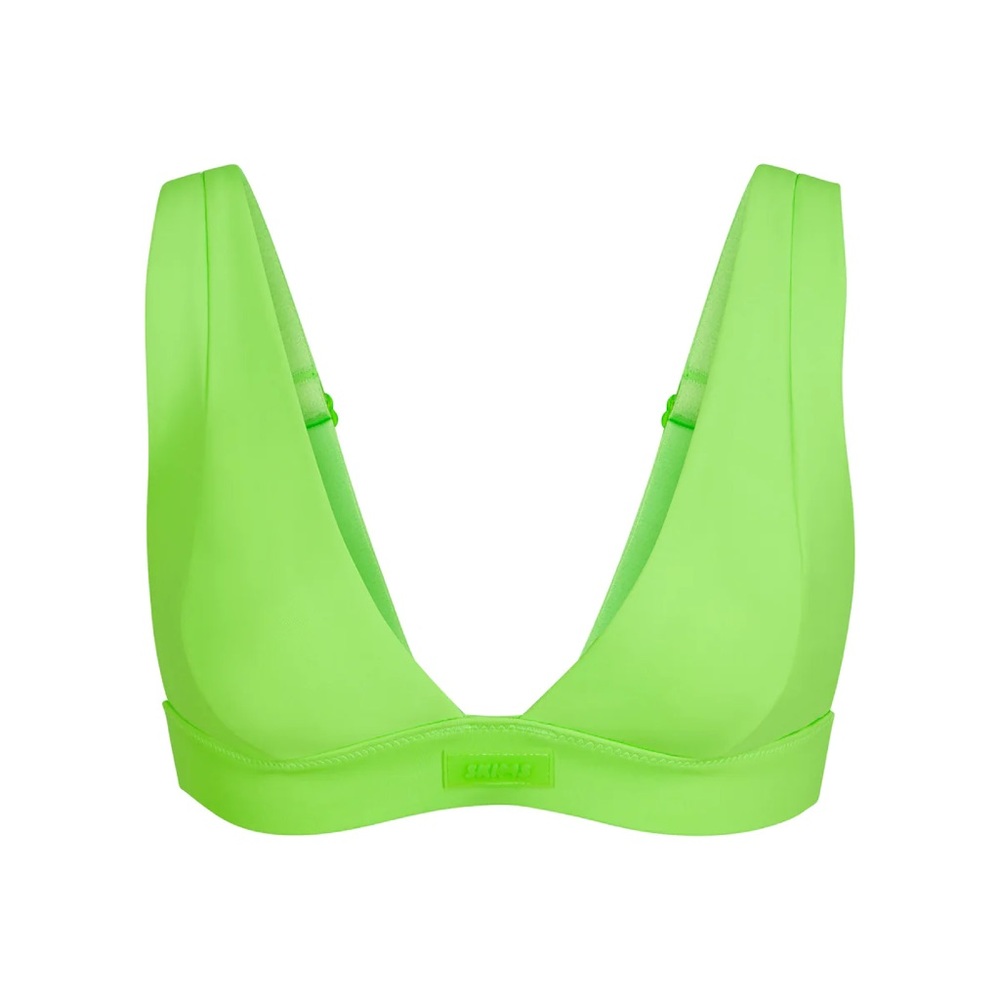 SKIMS Limited Edition Neon Green Plunge Bikini Top